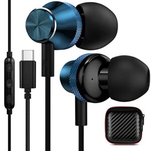 usb c headphone cooya usb type c wired earbuds for samsung galaxy s23 fe fold flip5 a54 s22 ultra s21 s20 hifi stereo in-ear headset with mic for iphone 15 pro ipad 10 mini 6 air 5th pixel 8 7 oneplus