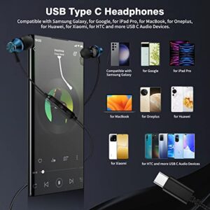 USB C Headphone COOYA USB Type C Wired Earbuds for Samsung Galaxy S23 FE Fold Flip5 A54 S22 Ultra S21 S20 HiFi Stereo in-Ear Headset with Mic for iPhone 15 Pro iPad 10 Mini 6 Air 5th Pixel 8 7 OnePlus