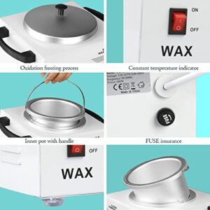 Wax Melt Warmer Professional Wax Warmer for Hair Removal Waxing Pot with 50pcs Wax Sticks, Quick Heats up Easy Read Fahrenheit, At Home Wax Heater for Wax Beans, Canned, Paraffin, or Block 16.9oz