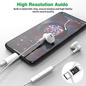 USB C Headphones for iPhone 15 Pro Max Plus,New iPad,Google Pixel 7a 6a 6 5 4XL,HiFi Stereo USB Type C Earphones Magnetic Wired Earbud in-Ear USB-C Headset with Mic for Samsung S23 S22 S21 S20 A54 A53