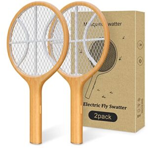 endbug 2 pack electric fly swatter & handheld bug zapper racket for indoor and outdoor