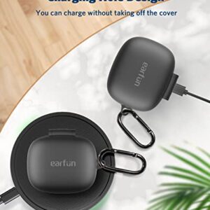 【EarFun Official】 Protective Case Cover for EarFun Air Pro 3, Soft Silicone Protective Case with Keychain, Shock-Proof Silicone Skin Full Protective Cover, Supports Wireless Charging, Black