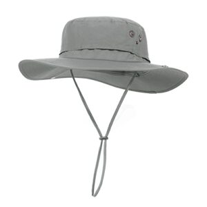 plcwscfv sun hats for men bucket boonie uv protection upf50+ waterproof wide brim foldable packable fishing beach safari light grey x-large xx-large xl xxl