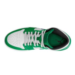 NIKE Jordan Air 1 Mid Big Kids' Shoes Size-7 Y US,Lucky Green/Black-white