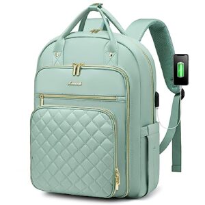 lovevook laptop backpack for women, water resistant travel work backpacks purse stylish college business teacher nurse computer bag with usb charging port, fits 15.6" laptop