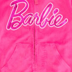 Barbie Little Girls Velour Zip Up Hoodie Pants Outfit Set Pink 7-8