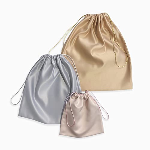 Rose Gold Satin Dust Bag - Extra Small to Extra Large - Silk peau de soie dust bag made in USA (L Portrait - 22x28")