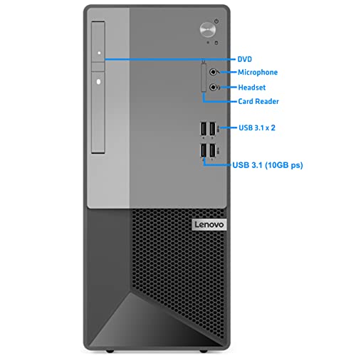 Lenovo V50T Gen 2 Desktop Tower, Intel i9-11900, 64GB RAM, 4TB NVMe SSD, DisplayPort, HDMI, VGA, DVD, Card Reader, AC Wi-Fi, BT,Windows 11 Pro, Black