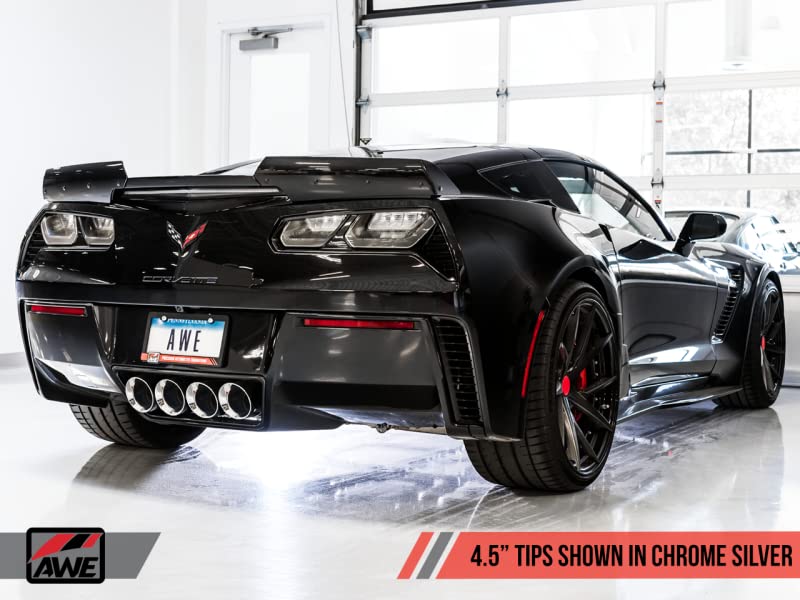 AWE Tuning 14-19 Chevy Corvette C7 Z06/ZR1 (w/o AFM) Touring Edition Axle-Back Exhaust w/Chrome Tips - 3015-42133