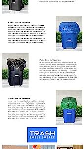 Trash Smell Buster, Trash Can Cover, Odor Eliminating Bag with Elastic Rubber Band, Eliminates Odor from Trash, Durable, Effective, Chemicals Free, 32 Gallon, 1 Cover