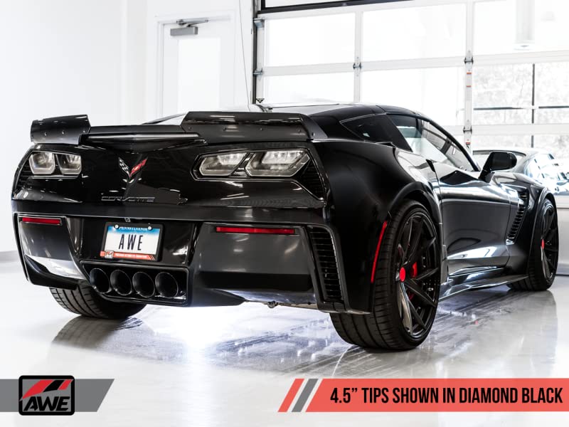 AWE Tuning 14-19 Chevy Corvette C7 Z06/ZR1 (w/o AFM) Track Edition Axle-Back Exhaust w/Black Tips - 3020-43081