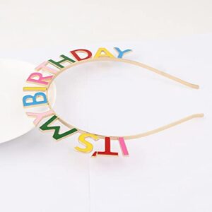 UUYYEO It's My Birthday Headband Birthday Crown Headband Birthday Party Hairband Birthday Tiara Headband Happy Birthday Headpiece