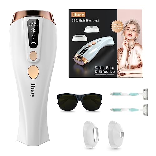 IPL Hair Removal for Women Permanent, Jitesy Hair Removal Device Painless At-Home for Women and Men, Suitable for Face Armpits Legs Arms Bikini Line Whole Body, 999,999+ Flashes for Whole Family Use