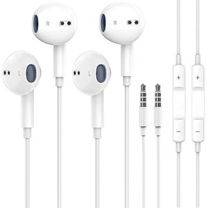 eyiw 2 packs apple earbuds [apple mfi certified] earphones wired with microphone for 3.5mm iphone headphones (built-in & volume control) compatible iphone/ipad/ipod/computer/mp3/4 (ey-bb1)