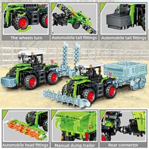 3 in 1 Tractor Harvester Building Kits, Compatible with Lego Truck Farm Construction Vehicles Set Toys for Adults and Boys Girls 8-12(1481 Pieces)