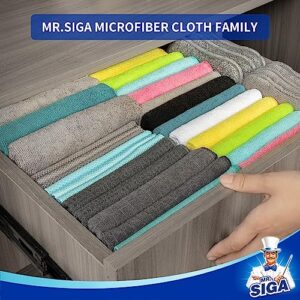 MR.SIGA Waffle Pattern Cleaning Cloths, Reusable Absorbent Microfiber Cleaning Cloths, Lint Free Microfiber Kitchen Towels, 6 Pack, Gray, 12.6 x 12.6 inch