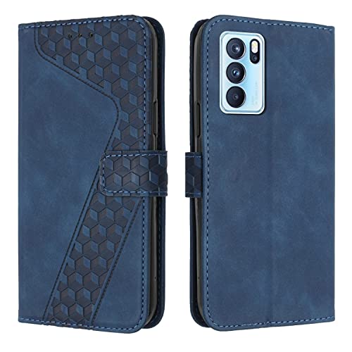 Smartphone Flip Cases Wallet Case Compatible with Oppo Reno 6 Pro 5G, Vintage PU Leather Phone Case Magnetic Flip Folio Leather Case Credit Card Holder Kickstand Shockproof Case Flip Cases ( Color : B