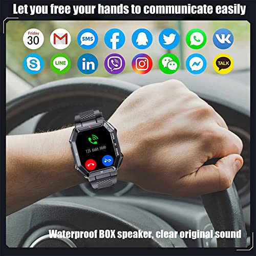 GUIQU Smart Watch, Military Grade IP68 Waterproof [GPS 45mm] 1.85" HD LCD Touch Screen, Smart Watch with Heart Rate Blood Pressure Sleep Monitor, Answer/Make Call, Sports Watch for Android and iOS