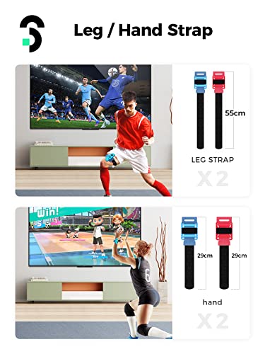 2023 Switch Sports Accessories Bundle - 15 in 1 Family Accessories Kit for Nintendo Switch Sports Games:Tennis Rackets,Sword Grips,Golf Clubs,Storage Bag and More,Christmas,Birthdays, Children's Day Gift Set.