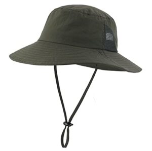 connectyle lightweight cool mesh ponytail bucket sun hat for women upf 50+ summer uv hat army green