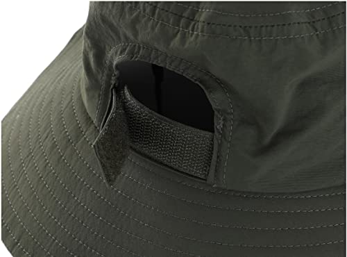 Connectyle Lightweight Cool Mesh Ponytail Bucket Sun Hat for Women UPF 50+ Summer UV Hat Army Green