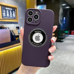 quikbee liquid silicone case for iphone 14pro, smudge-proof, fingerprint-proof, wireless charging compatible, drop-proof protection for iphone 14pro（purple）.
