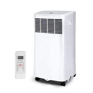 euhomy portable air conditioner 8000 btu, cools up to 300 sq. ft, 3-in-1 portable ac unit with remote, 24h timer, floor air conditioner with installation kit for bedroom/room, white.