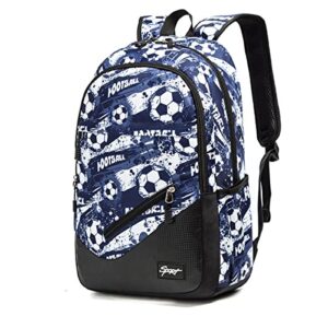 etaishow football-print backpack for boys elementary middle school soccer backpack for kids bookbag for teens