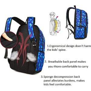 ETAISHOW Football-Print Backpack for Boys Elementary Middle School Soccer Backpack for Kids School Bag for Teens