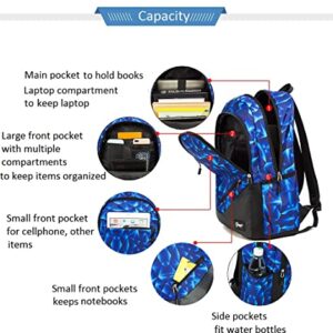 ETAISHOW Football-Print Backpack for Boys Elementary Middle School Soccer Backpack for Kids School Bag for Teens