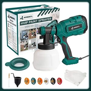 WIBENTL Paint Sprayer, 700W HVLP Electric Paint Gun, with 6 Copper Nozzles & 3 Patterns for Home Interior and Exterior, Furniture, Fence, Walls, DIY Works, Ceiling WSG10A