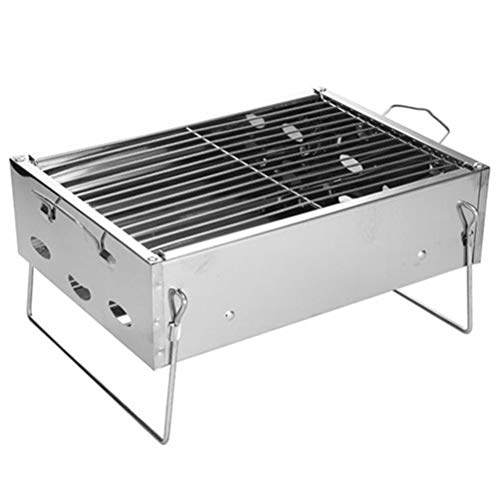 ATAAY Foldable BBQ Grill Portable Sturdy Stainless Steel Outdoor Camping Picnic Burner Charcoal Camping Barbecue Oven