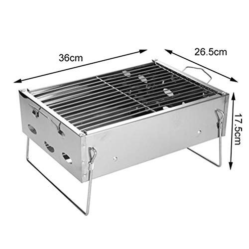 ATAAY Foldable BBQ Grill Portable Sturdy Stainless Steel Outdoor Camping Picnic Burner Charcoal Camping Barbecue Oven