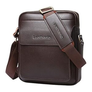 leathario men's crossbody bag leather shoulder bag for men messenger sling bag for work business satchel travel