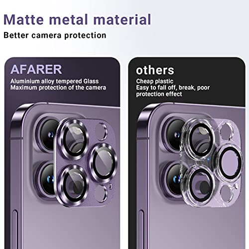 AFARER [2 Pack] Camera Lens Protector for iPhone 14Pro/iPhone 14 Pro Max, Ultra HD Camera Lens Protector, Upgraded Metal Tempered Glass Camera Cover, 9H Hardness Anti-Scratch Camera Protectors， Lens Protector Compatible iPhone 14 Pro/iPhone 14 Pro Max （
