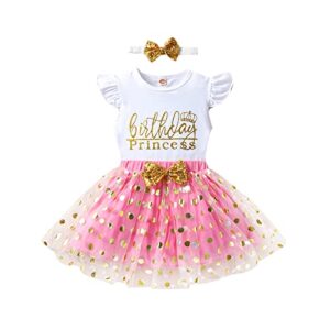 lyqtloml toddler kids baby girls birthday princess outfits dress vest sleeveless shirts tank top dot mesh tutu skirt 2pcs summer sets a pink…