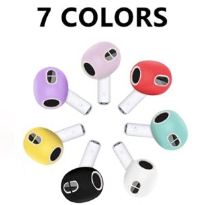 Loirtlluy [7 Pairs] 2023 Upgraded Airpods 3 Ear Tips Cover, 7 Colors Liquid Silicone Earbuds Covers [Fit in The Charging Case], Anti-Slip Protective Accessories Compatible with Airpods 3rd Generation