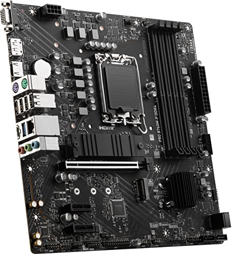 MSI PRO B760M-P DDR4 ProSeries Motherboard (Supports 12th/13th Gen Intel Processors, LGA 1700, DDR4, PCIe 4.0, M.2, Gbps LAN, USB 3.2 Gen2, mATX)