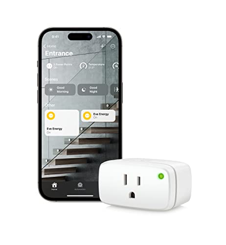 Eve Energy (Matter) - Smart Plug, App and Voice Control, 100% Privacy, Matter Over Thread, Works with Apple Home, Alexa, Google Home, SmartThings