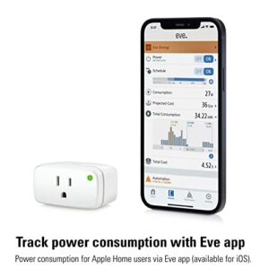 Eve Energy (Matter) - Smart Plug, App and Voice Control, 100% Privacy, Matter Over Thread, Works with Apple Home, Alexa, Google Home, SmartThings