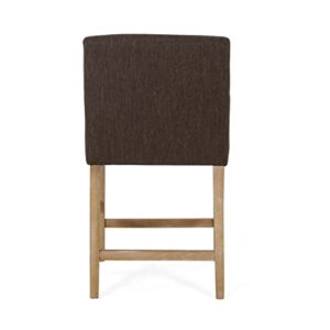 Christopher Knight Home Armga Upholstered 26 inch Counter Stool - Brown/Weathered Brown