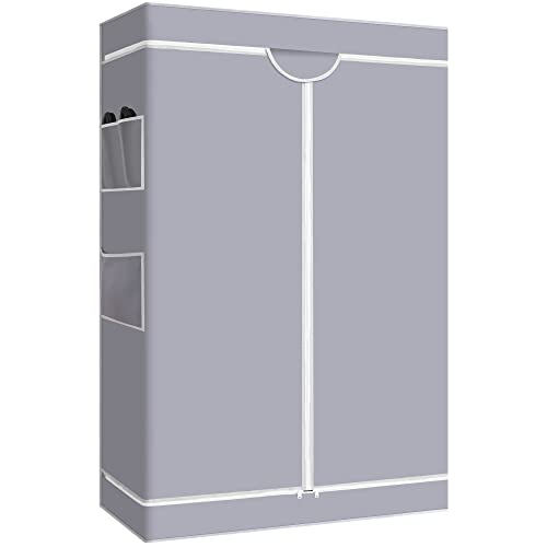 PUNION Garment Rack Cover Only Available for GR1 Clothing Rack, Dustproof Oxford Fabric Hanger Sleeve with Zipper, with Side Pocket, 36" L x 18" W x 71" H, Grey