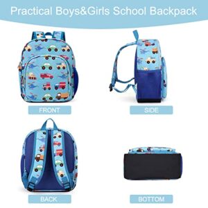 CLUCI Toddler Backpack for Boys Girls Kids Backpack Preschool Kindergarten Child Bookbag Travle Cute Blue Car Daycare Backpack