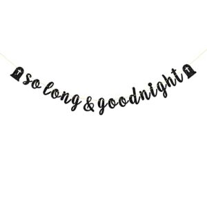 roadsea so long & goodnight banner - happy 30th birthday party garland supplies - cheers to 30 years - funeral for my youth 30th birthday party decorations - black glitter