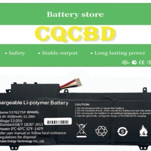 CQCBD 5376275P Battery for Gateway GWTN141-10BK GWTN141-4 GWTN156-5BL Gwtn141-4bl GWTN141-2BL GWTN141-4bk GWTN141-5BK GWTN141-5BL UTL-509068-3S NV-509067-3S (11.4V 4500mAh/51.3Wh