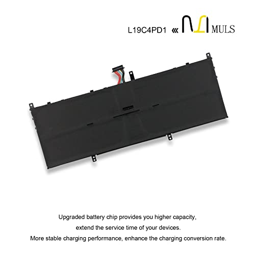 MULS L19C4PD1 L19M4PD1 60Wh Laptop Battery Compatible with Lenovo Yoga 6-13ARE05 6-13ALC6 C640-13IML C640-13IML LTE L19L4PD1 5B10U65275 2ICP5/44/1282 Notebook Battery 4-Cell 7.68V 7820mAh