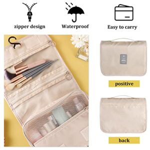 Pengxiaomei Toiletry Bag, Waterproof Hanging Cosmetic Bag Portable Travel Makeup Pouch Bathroom Bag Stocking Stuffers for Women Girls Christmas Gifts(Pink)