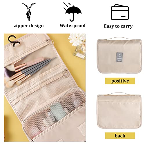 Pengxiaomei Toiletry Bag, Waterproof Hanging Cosmetic Bag Portable Travel Makeup Pouch Bathroom Bag Stocking Stuffers for Women Girls Christmas Gifts(Pink)