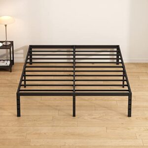 HLIPHA California King Size Metal Platform Bed Frame with Heavy Duty Steel Slat Support,14" Height Easy Assembly Mattress Foundation,No Box Spring Needed,Black