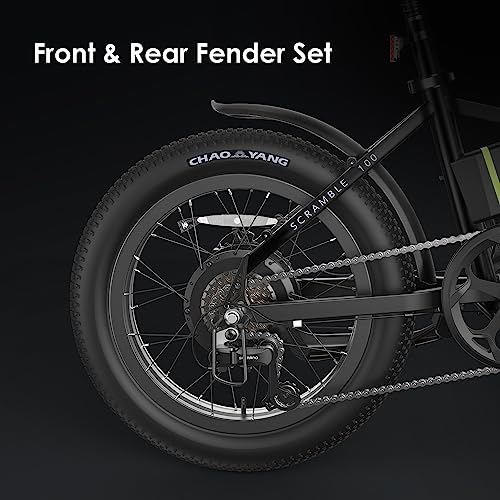 Oraimo 750W-1000W Electric Bike for Adults, 557Wh UL-Listed Hidden Battery Up to 45 Miles, 3A Fast Charge, 20" Fat Tire Folding E-Bike, Shimano 7 Speed, LCD Display, Optical Flare